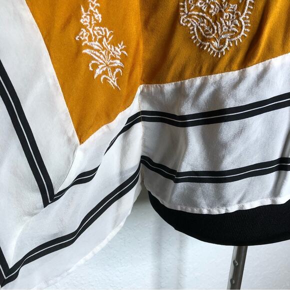 Anthropologie Floreat golden yellow embroidered striped kimono top size XS - Picture 11 of 16